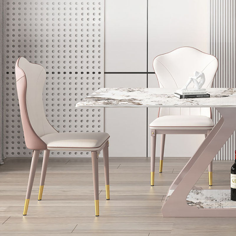 Leather Dining Side Chair Scandinavian Design Solid Back Armless Dining Chairs Clearhalo 'Dining Chairs' 'Dining Tables & Seating' 'dining_chair' 'furn' 'furn_dining_chair' 'Furniture' 'Kitchen & Dining Furniture' 6035996