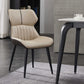 Contemporary Arm Dining Chairs Leather Curved Parsons Chair for Brasserie
