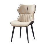 Contemporary Arm Dining Chairs Leather Curved Parsons Chair for Brasserie