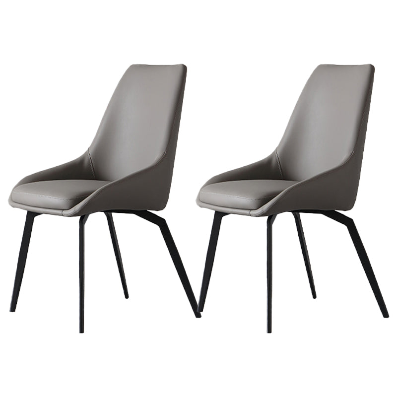 Contemporary Dining Chair Dining Arm Side Chairs for Kitchen with Metal Legs Grey 2 Piece Set Clearhalo 'Dining Chairs' 'Dining Tables & Seating' 'dining_chair' 'furn' 'furn_dining_chair' 'Furniture' 'Kitchen & Dining Furniture' 6036049