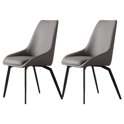 Contemporary Dining Chair Dining Arm Side Chairs for Kitchen with Metal Legs Grey 2 Piece Set Clearhalo 'Dining Chairs' 'Dining Tables & Seating' 'dining_chair' 'furn' 'furn_dining_chair' 'Furniture' 'Kitchen & Dining Furniture' 6036049