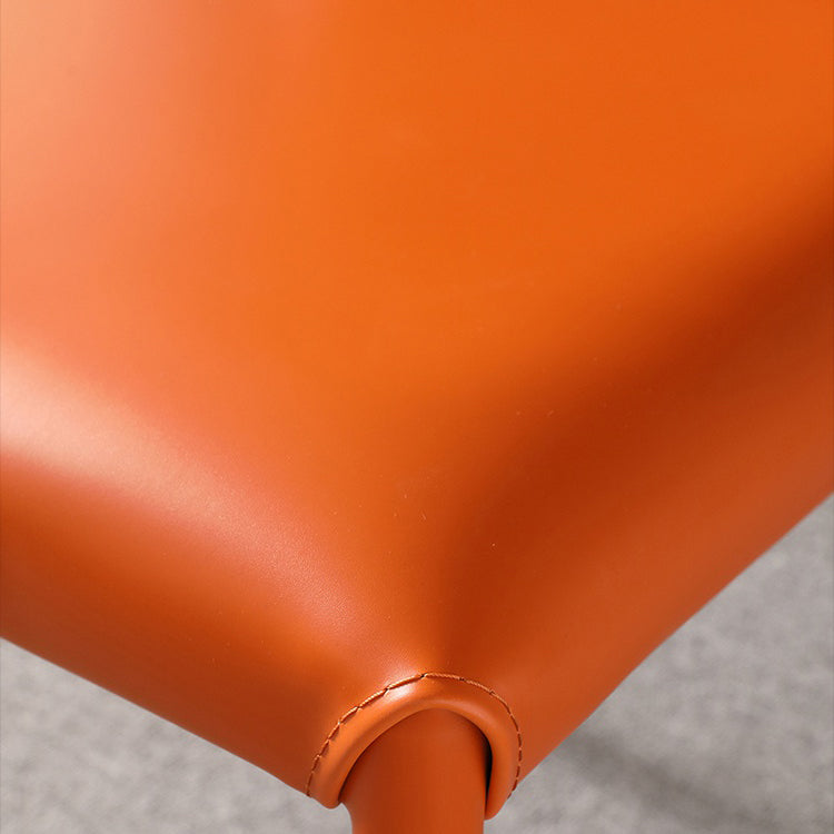 Modern Metal Dining Room Chair Armless Leather Side Chair for Home Use