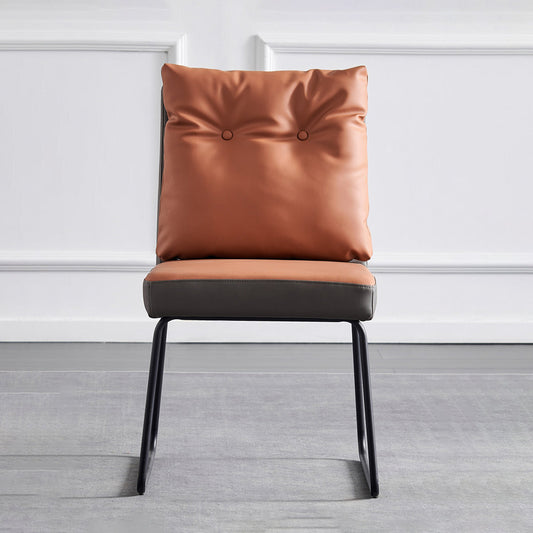 Modern Home Solid Back Chair Leather Matte Finish Dining Chair Clearhalo 'Dining Chairs' 'Dining Tables & Seating' 'dining_chair' 'furn' 'furn_dining_chair' 'Furniture' 'Kitchen & Dining Furniture' 6036081