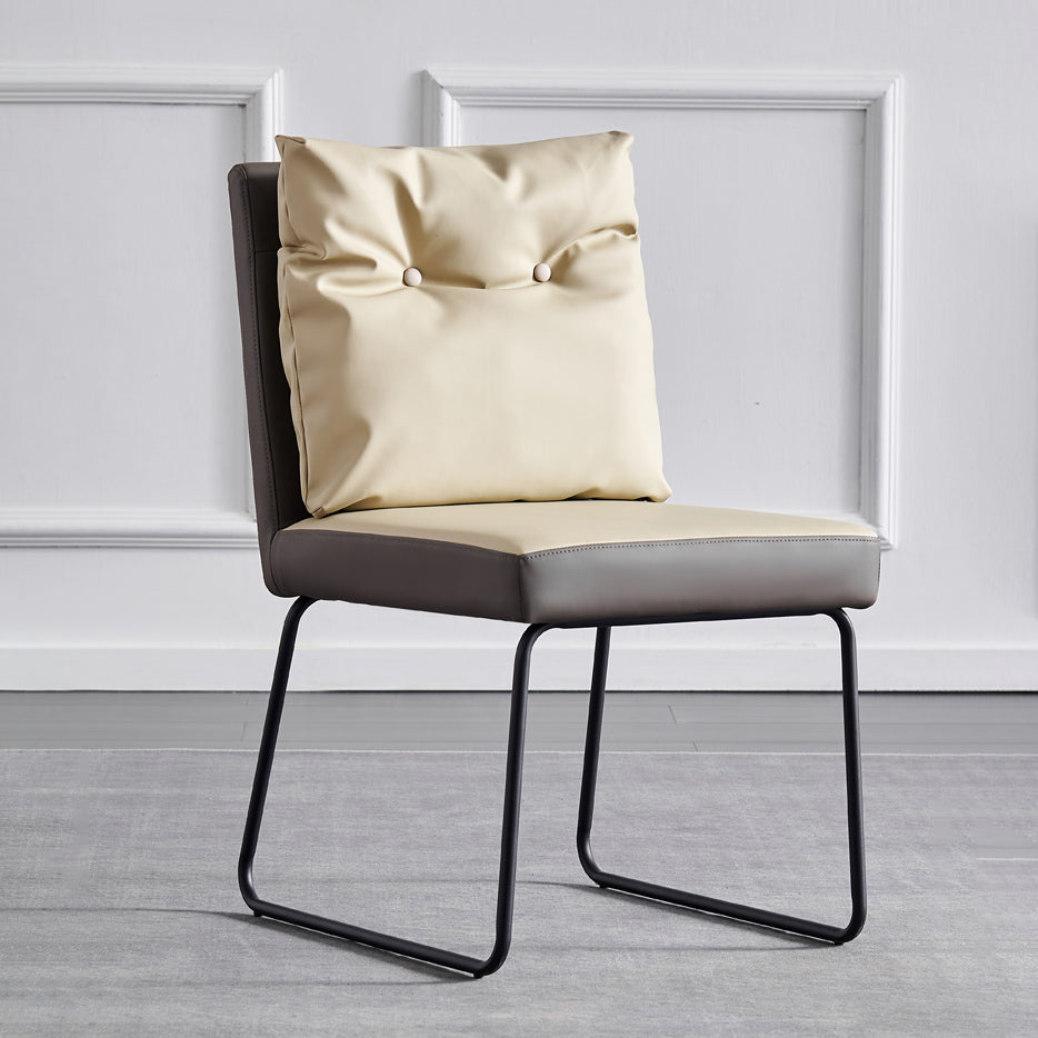 Modern Home Solid Back Chair Leather Matte Finish Dining Chair Clearhalo 'Dining Chairs' 'Dining Tables & Seating' 'dining_chair' 'furn' 'furn_dining_chair' 'Furniture' 'Kitchen & Dining Furniture' 6036088