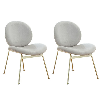 Glam Velvet Dining Room Chairs Metal Dining Armless Chair for Restaurant Use Off-White 2 Piece Set Clearhalo 'Dining Chairs' 'Dining Tables & Seating' 'dining_chair' 'furn' 'furn_dining_chair' 'Furniture' 'Kitchen & Dining Furniture' 6036093