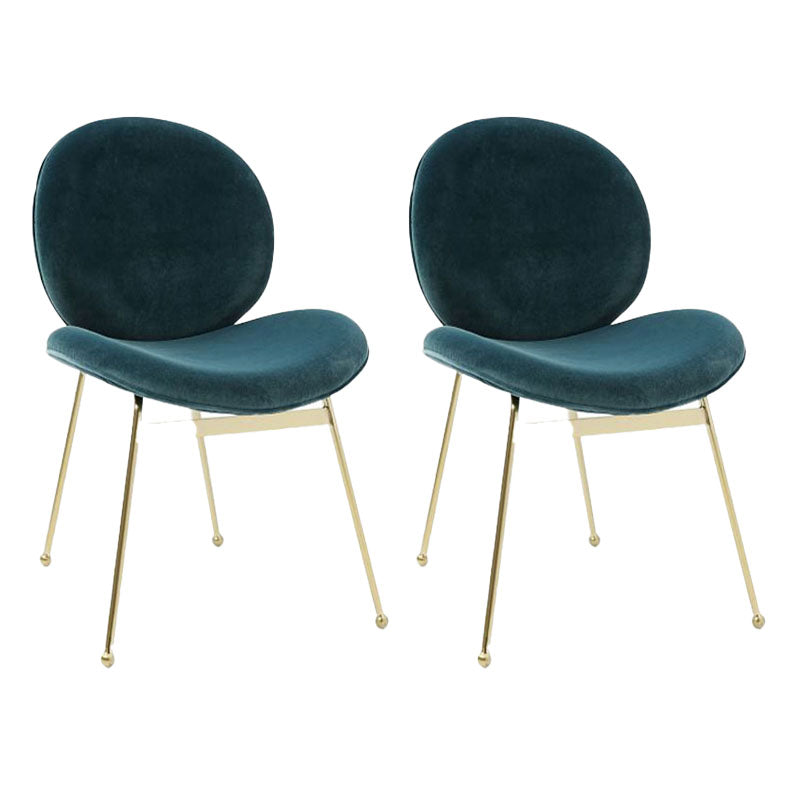 Glam Velvet Dining Room Chairs Metal Dining Armless Chair for Restaurant Use Peacock Blue 2 Piece Set Clearhalo 'Dining Chairs' 'Dining Tables & Seating' 'dining_chair' 'furn' 'furn_dining_chair' 'Furniture' 'Kitchen & Dining Furniture' 6036094