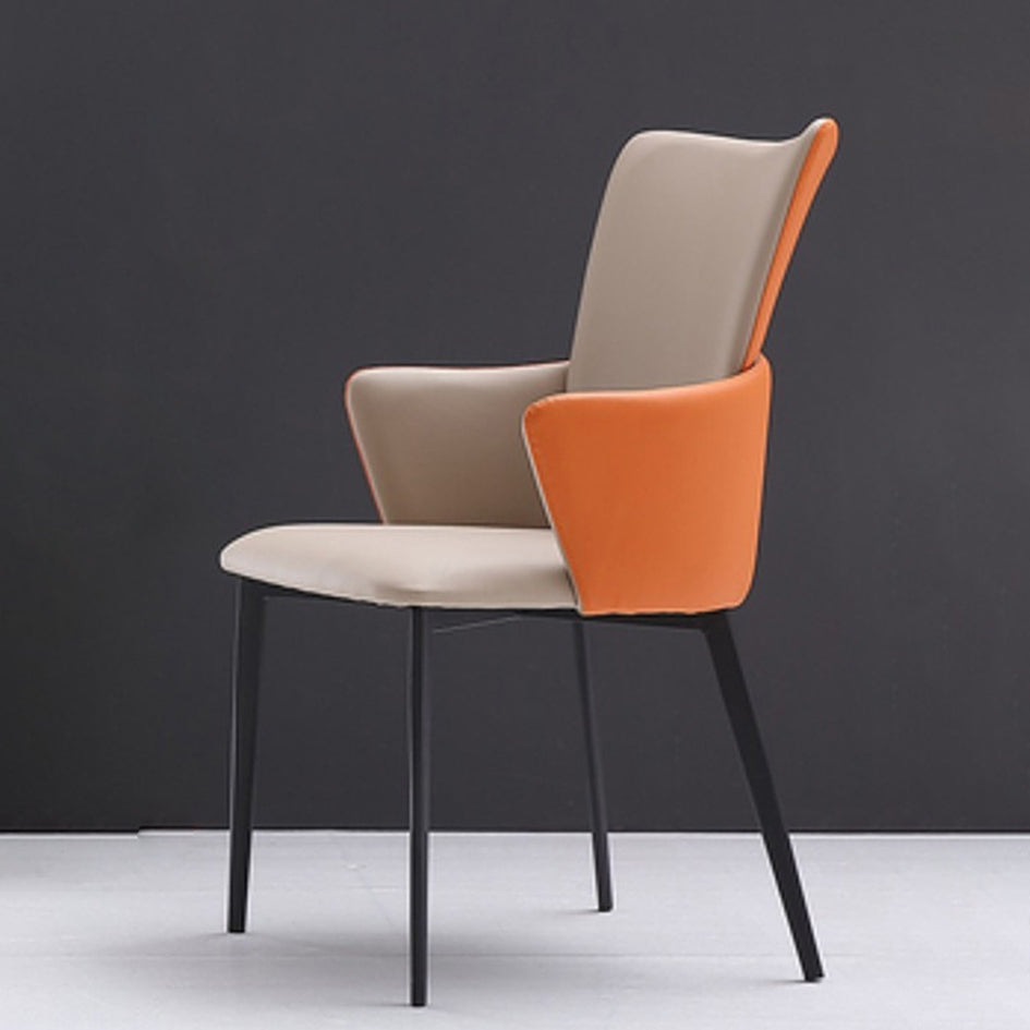Hôtel contemporain Solid Back Arm Brand en cuir Matte finale de salle à manger