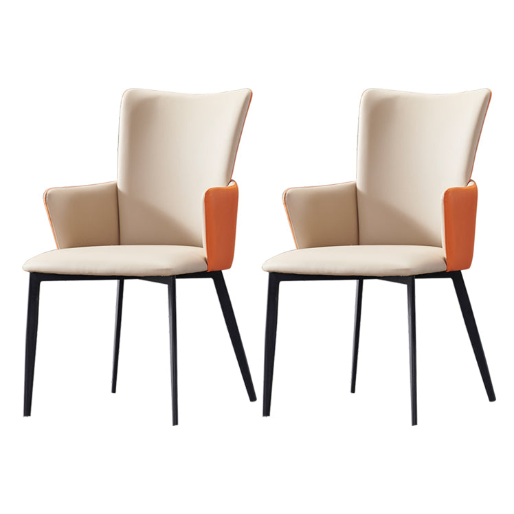 Hôtel contemporain Solid Back Arm Brand en cuir Matte finale de salle à manger