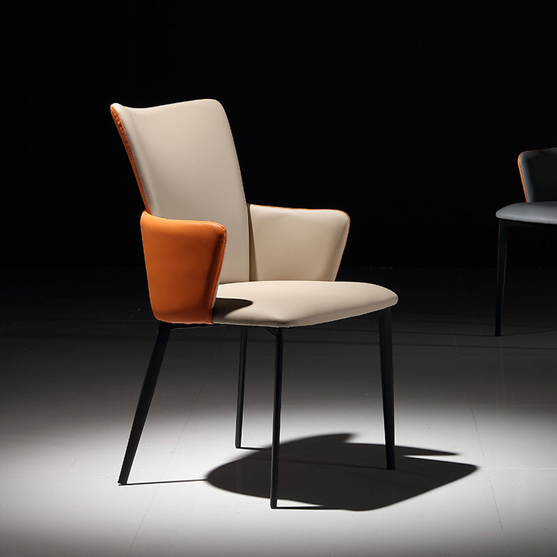 Hôtel contemporain Solid Back Arm Brand en cuir Matte finale de salle à manger
