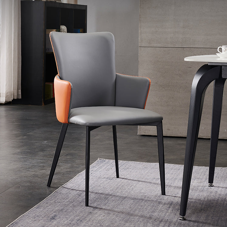 Hôtel contemporain Solid Back Arm Brand en cuir Matte finale de salle à manger