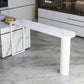 Industrial Stone Pub Dining Set 1/5 Pieces Counter Table with Upholstered Stools White 71"L x 16"W Clearhalo 'Bar Furniture' 'furn' 'furn_home_bar_bar_sets' 'Furniture' 'Home Bars & Bar Sets' 'home_bar_bar_sets' 'Kitchen & Dining Furniture' 6036126