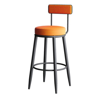 Industrial Stone Pub Dining Set 1/5 Pieces Counter Table with Upholstered Stools Orange 30"H Stool (Single) Clearhalo 'Bar Furniture' 'furn' 'furn_home_bar_bar_sets' 'Furniture' 'Home Bars & Bar Sets' 'home_bar_bar_sets' 'Kitchen & Dining Furniture' 6036134