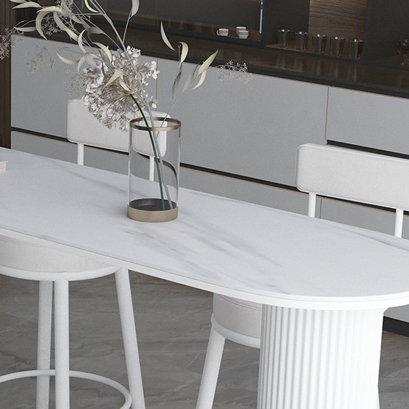 Industrial Stone Pub Dining Set 1/5 Pieces Counter Table with Upholstered Stools Clearhalo 'Bar Furniture' 'furn' 'furn_home_bar_bar_sets' 'Furniture' 'Home Bars & Bar Sets' 'home_bar_bar_sets' 'Kitchen & Dining Furniture' 6036137