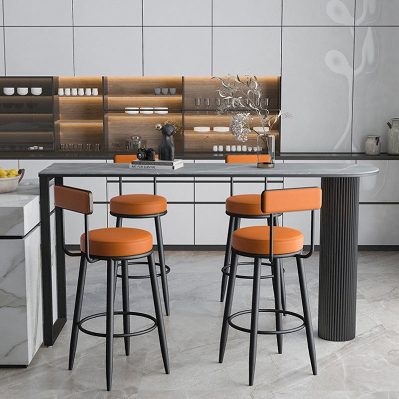 Industrial Stone Pub Dining Set 1/5 Pieces Counter Table with Upholstered Stools Clearhalo 'Bar Furniture' 'furn' 'furn_home_bar_bar_sets' 'Furniture' 'Home Bars & Bar Sets' 'home_bar_bar_sets' 'Kitchen & Dining Furniture' 6036141