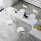 Industrial Stone Pub Dining Set 1/5 Pieces Counter Table with Upholstered Stools Clearhalo 'Bar Furniture' 'furn' 'furn_home_bar_bar_sets' 'Furniture' 'Home Bars & Bar Sets' 'home_bar_bar_sets' 'Kitchen & Dining Furniture' 6036142