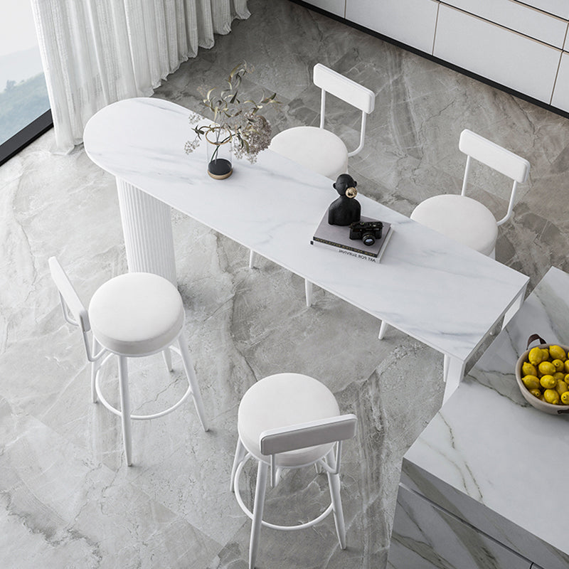 Industrial Stone Pub Dining Set 1/5 Pieces Counter Table with Upholstered Stools Clearhalo 'Bar Furniture' 'furn' 'furn_home_bar_bar_sets' 'Furniture' 'Home Bars & Bar Sets' 'home_bar_bar_sets' 'Kitchen & Dining Furniture' 6036142