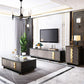 Glam Enclosed Storage TV Media Stand with Drawers Brown TV Media Console