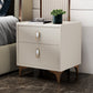 Modern Drawer Storage Night Table Faux Leather Nightstand with Legs
