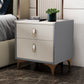 Modern Drawer Storage Night Table Faux Leather Nightstand with Legs