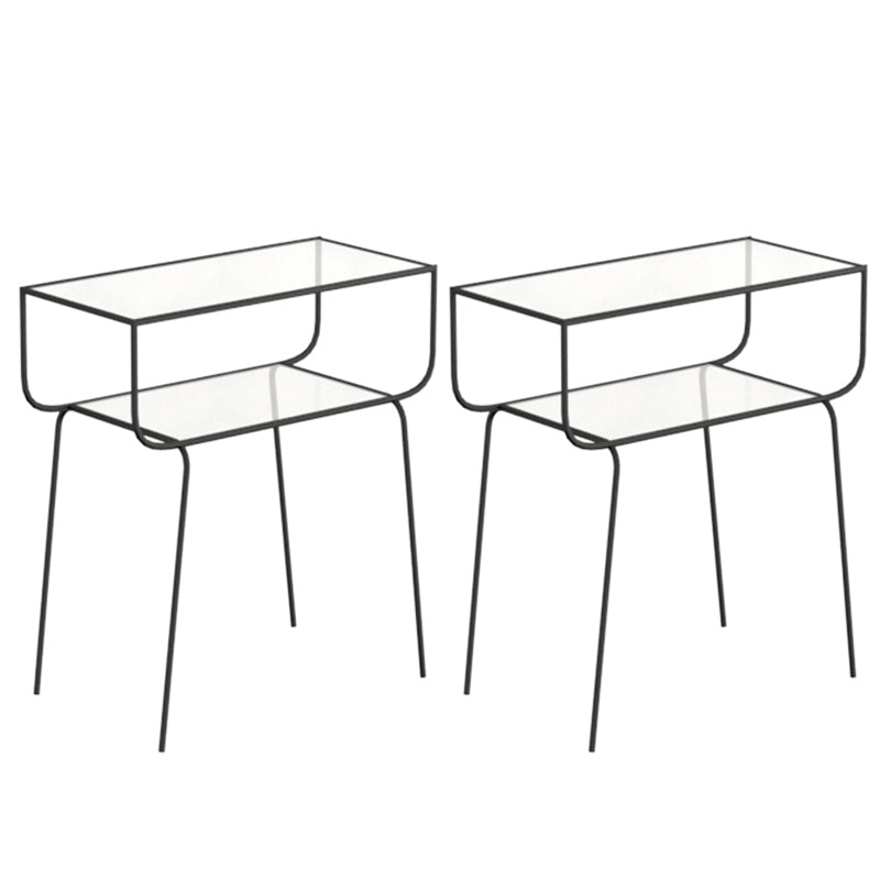 Comodino da tavolo di accento di vetro contemporaneo 23,6 "comodino da letto alto