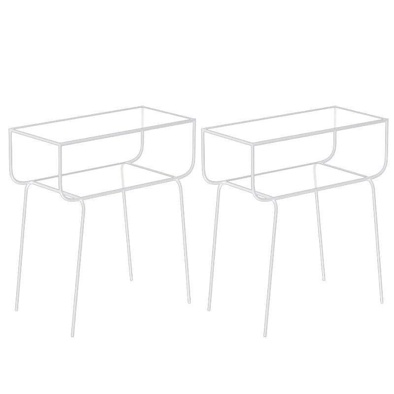 Comodino da tavolo di accento di vetro contemporaneo 23,6 "comodino da letto alto