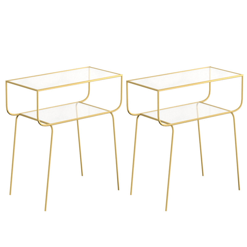 Comodino da tavolo di accento di vetro contemporaneo 23,6 "comodino da letto alto