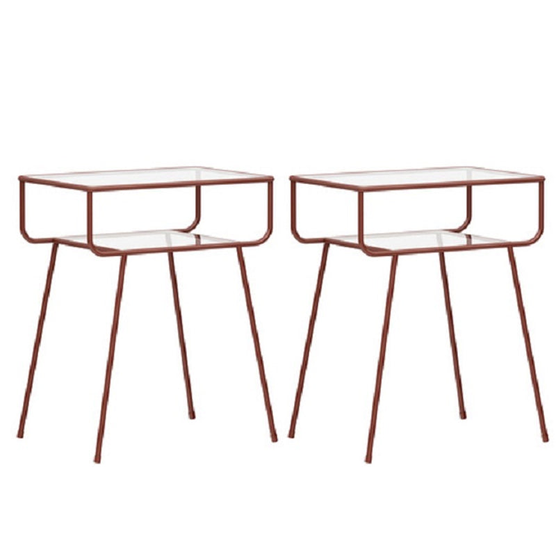 Comodino da tavolo di accento di vetro contemporaneo 23,6 "comodino da letto alto