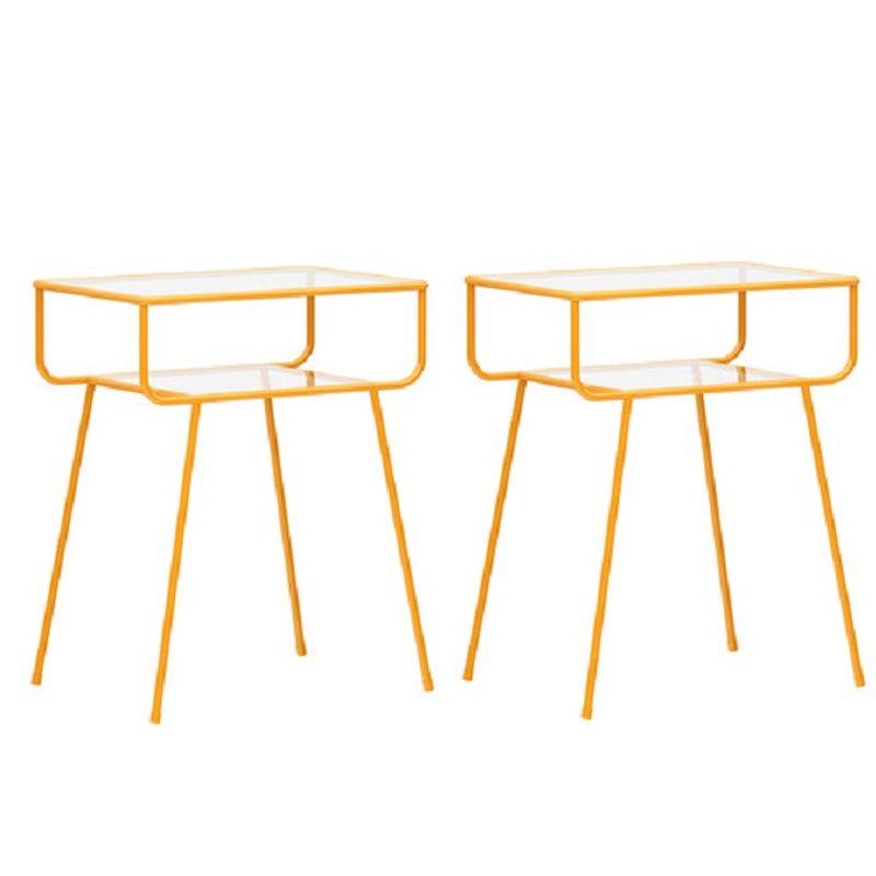 Comodino da tavolo di accento di vetro contemporaneo 23,6 "comodino da letto alto