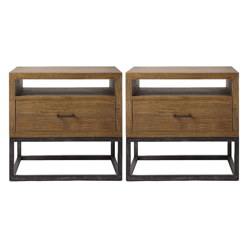 Mesa nocturna de almacenamiento de cajones nocturnos de cama de cama industrial para dormitorio