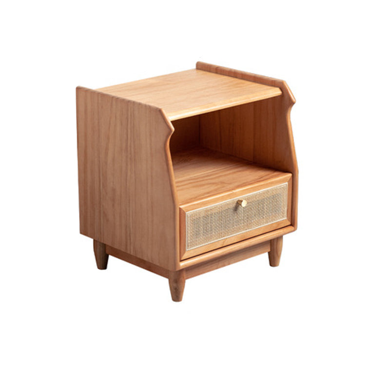 1 Drawer Night Table Modern Solid Wood Nightstand ,20.5" Tall Cherry 1 Piece Clearhalo 'Bedroom Furniture' 'furn' 'furn_night_stand' 'Furniture' 'night_stand' 'Nightstands' 6036642
