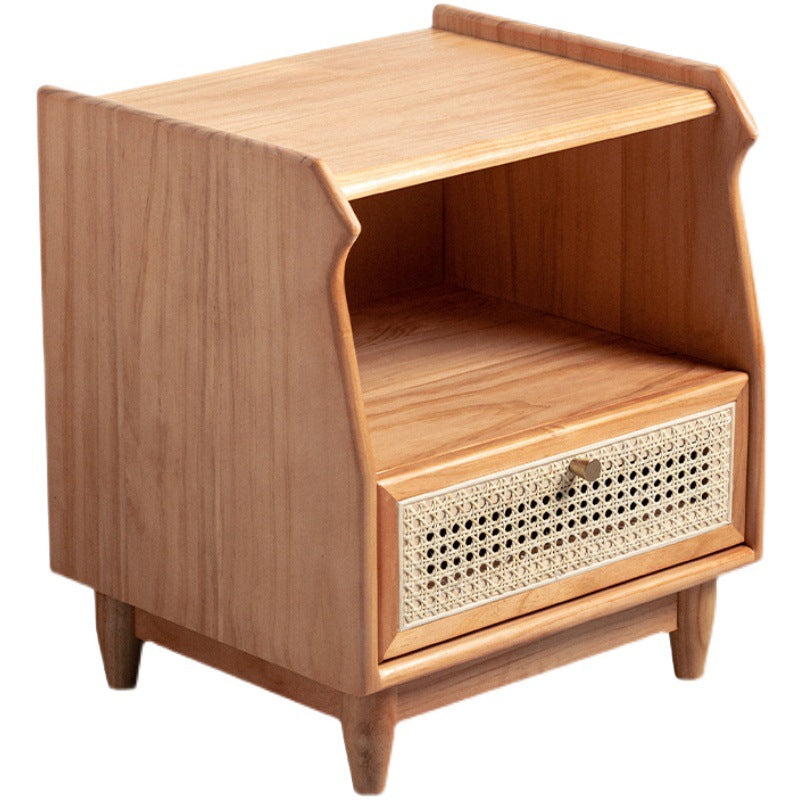 1 Drawer Night Table Modern Solid Wood Nightstand ,20.5" Tall Clearhalo 'Bedroom Furniture' 'furn' 'furn_night_stand' 'Furniture' 'night_stand' 'Nightstands' 6036645