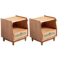 1 Drawer Night Table Modern Solid Wood Nightstand ,20.5" Tall Cherry Wood 2 Piece Set Clearhalo 'Bedroom Furniture' 'furn' 'furn_night_stand' 'Furniture' 'night_stand' 'Nightstands' 6036647