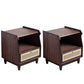 1 Drawer Night Table Modern Solid Wood Nightstand ,20.5" Tall Light Walnut 2 Piece Set Clearhalo 'Bedroom Furniture' 'furn' 'furn_night_stand' 'Furniture' 'night_stand' 'Nightstands' 6036648
