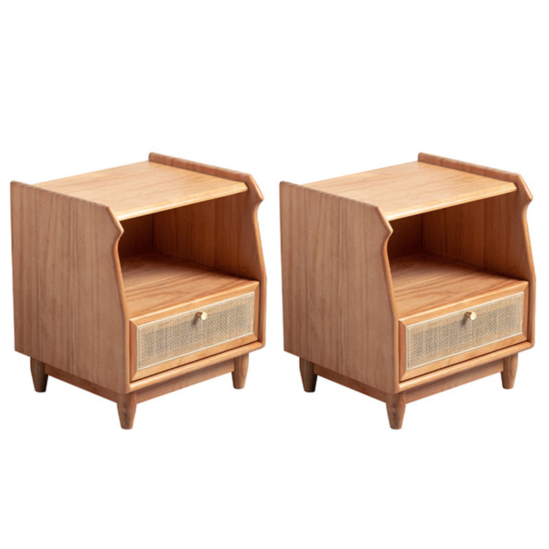 1 Drawer Night Table Modern Solid Wood Nightstand ,20.5" Tall Cherry 2 Piece Set Clearhalo 'Bedroom Furniture' 'furn' 'furn_night_stand' 'Furniture' 'night_stand' 'Nightstands' 6036653