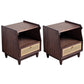 1 Drawer Night Table Modern Solid Wood Nightstand ,20.5" Tall Nut-Brown 2 Piece Set Clearhalo 'Bedroom Furniture' 'furn' 'furn_night_stand' 'Furniture' 'night_stand' 'Nightstands' 6036655