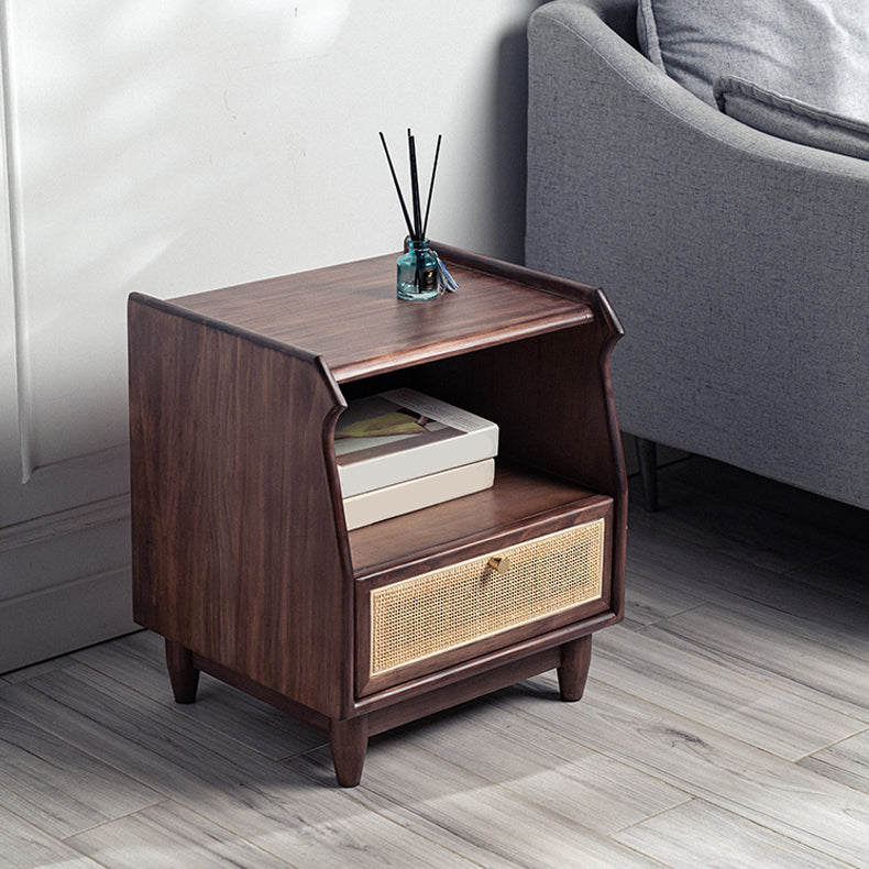 1 Drawer Night Table Modern Solid Wood Nightstand ,20.5" Tall Clearhalo 'Bedroom Furniture' 'furn' 'furn_night_stand' 'Furniture' 'night_stand' 'Nightstands' 6036658