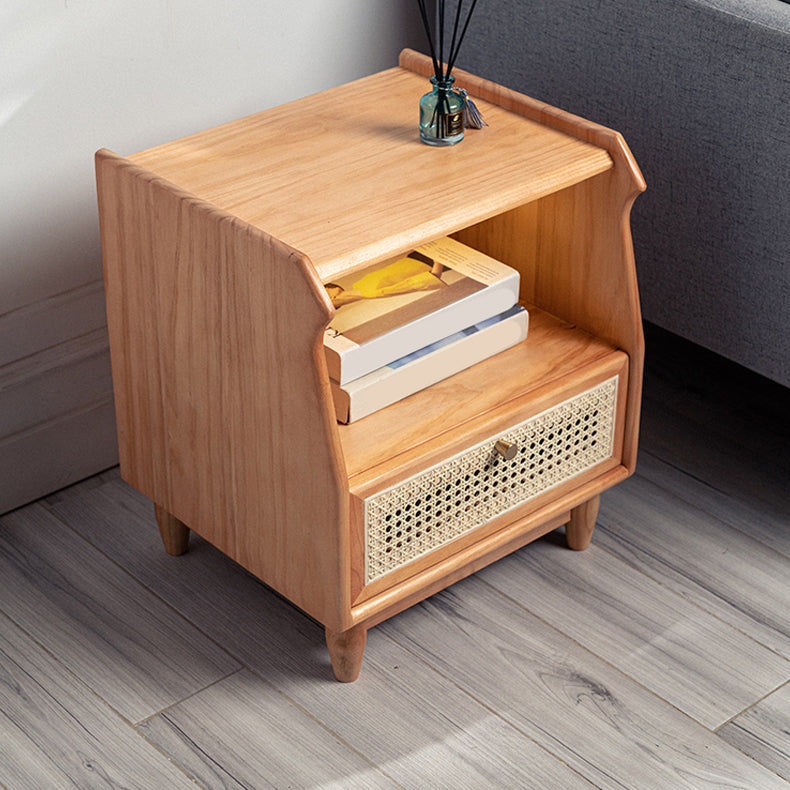 1 Drawer Night Table Modern Solid Wood Nightstand ,20.5" Tall Clearhalo 'Bedroom Furniture' 'furn' 'furn_night_stand' 'Furniture' 'night_stand' 'Nightstands' 6036659