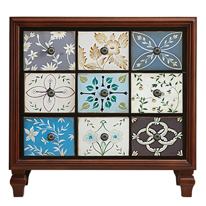 Traditionele houten slaapkamer kist horizontale opbergkast met laden