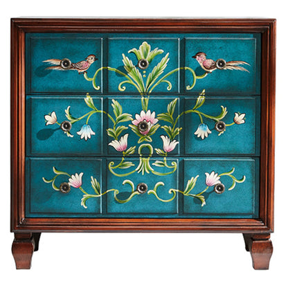 Traditionele houten slaapkamer kist horizontale opbergkast met laden