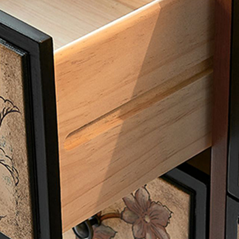 Traditionele houten slaapkamer kist horizontale opbergkast met laden