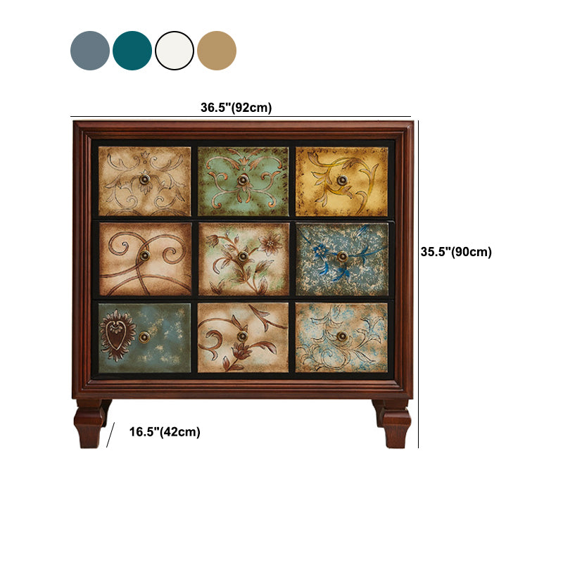 Traditionele houten slaapkamer kist horizontale opbergkast met laden