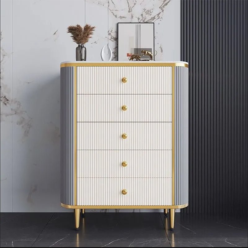 Glam Stone Bedroom Chest White 15" Wide Storage Chest with Drawers White-Gray 5 Clearhalo 'Bedroom Furniture' 'Dressers & Chests' 'dressers_chests' 'furn' 'furn_dressers_chests' 'Furniture' 6036739