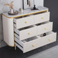 Glam Stone Bedroom Chest White 15" Wide Storage Chest with Drawers Clearhalo 'Bedroom Furniture' 'Dressers & Chests' 'dressers_chests' 'furn' 'furn_dressers_chests' 'Furniture' 6036743