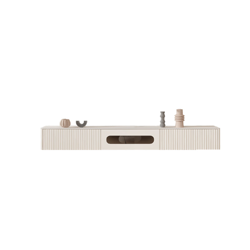 Modern White TV Stand Wall-mounted TV Media Stand with Storage for Living Room
