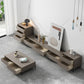 Scandinavian Wooden Media Console TV Stand 16.5" Height TV Stand with Drawers