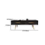Glam Style TV Stand Black Colour Wood TV Console with Open Storage