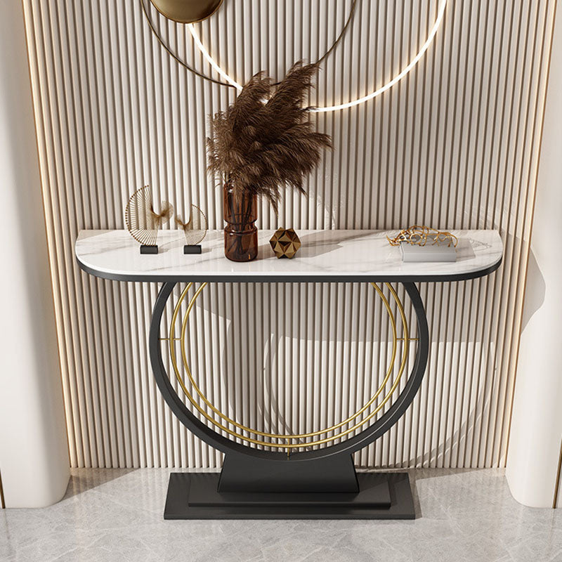 Tavolo di divano console di ferro contemporaneo tavolino in pietra mezzano per la sala