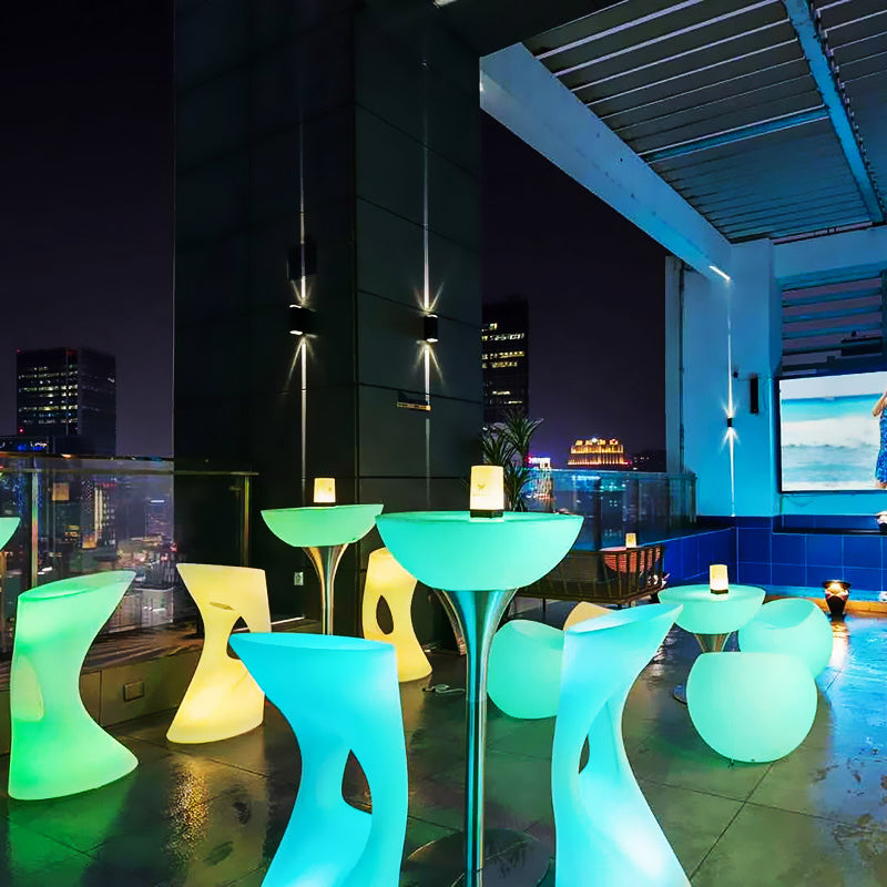 Polyethylene Round Table Industrial Style Restaurant Nightclub Lighting Bar Table Clearhalo 'Bar Furniture' 'Bar Tables' 'bar_tables' 'furn' 'furn_bar_tables' 'Furniture' 'Kitchen & Dining Furniture' 6037182