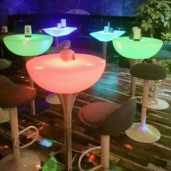 Polyethylene Round Table Industrial Style Restaurant Nightclub Lighting Bar Table Clearhalo 'Bar Furniture' 'Bar Tables' 'bar_tables' 'furn' 'furn_bar_tables' 'Furniture' 'Kitchen & Dining Furniture' 6037193