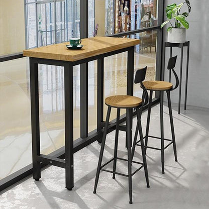 Modern Wood Counter Table Rectangle Top Table with Black Base Without Chairs Clearhalo 'Bar Furniture' 'Bar Tables' 'bar_tables' 'furn' 'furn_bar_tables' 'Furniture' 'Kitchen & Dining Furniture' 6037357